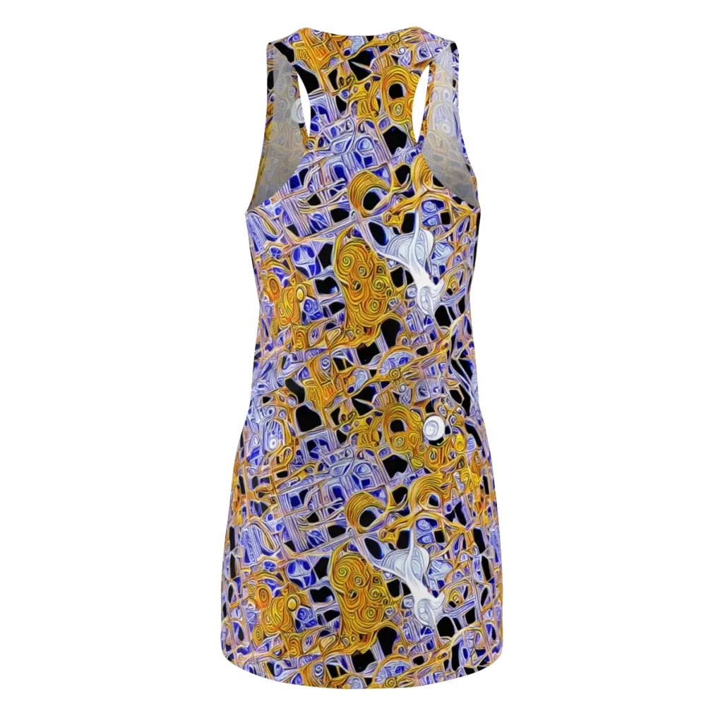 Cobalt Conflagration on Racerback Dress — Back