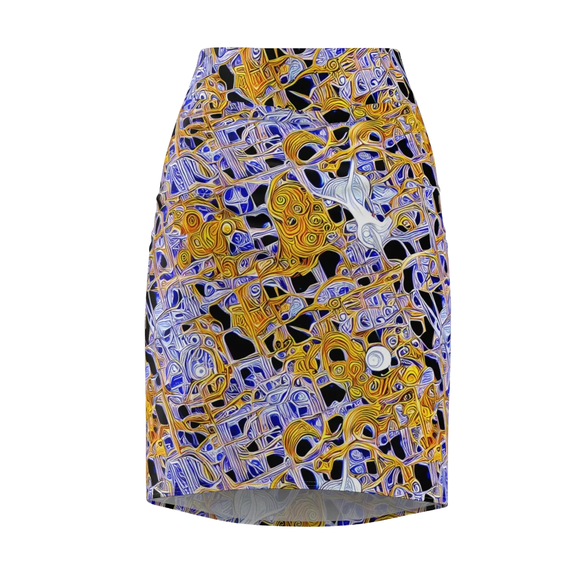 Cobalt Conflagration on Pencil Skirt — Front