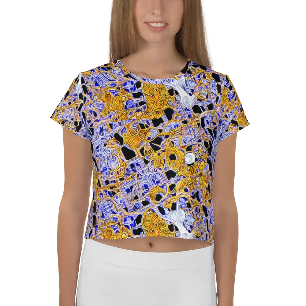 Cobalt Conflagration on Crop Tee — Front