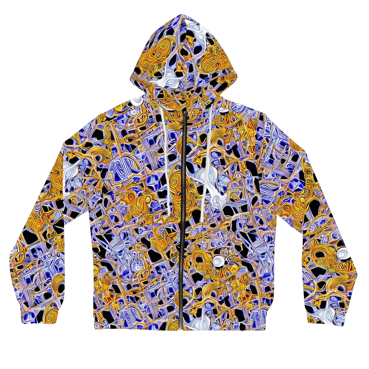Cobalt Conflagration on Women's Full-Zip Hoodie — Front