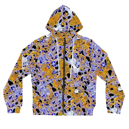 Cobalt Conflagration on a Women's Full-Zip Hoodie