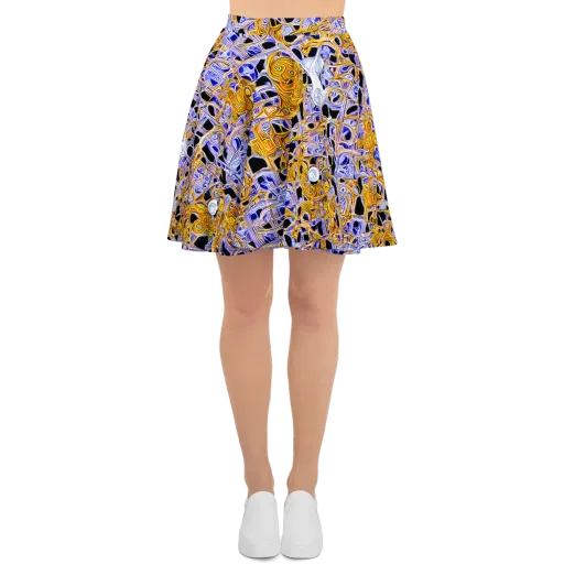 Cobalt Conflagration on a Skater Skirt