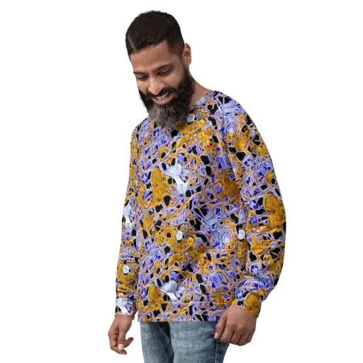 Cobalt Conflagration on a Sweatshirt