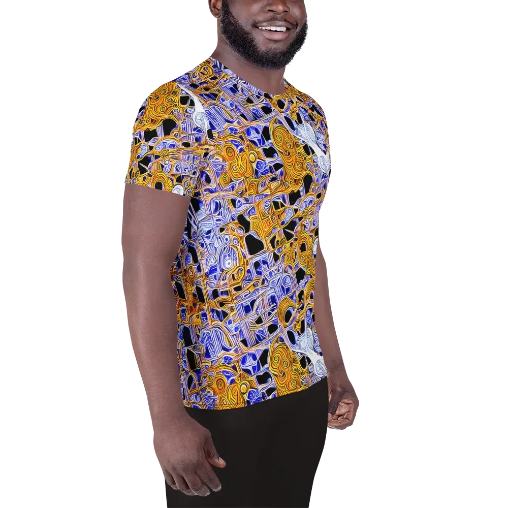 Cobalt Conflagration on Men's Athletic T-Shirt — Right