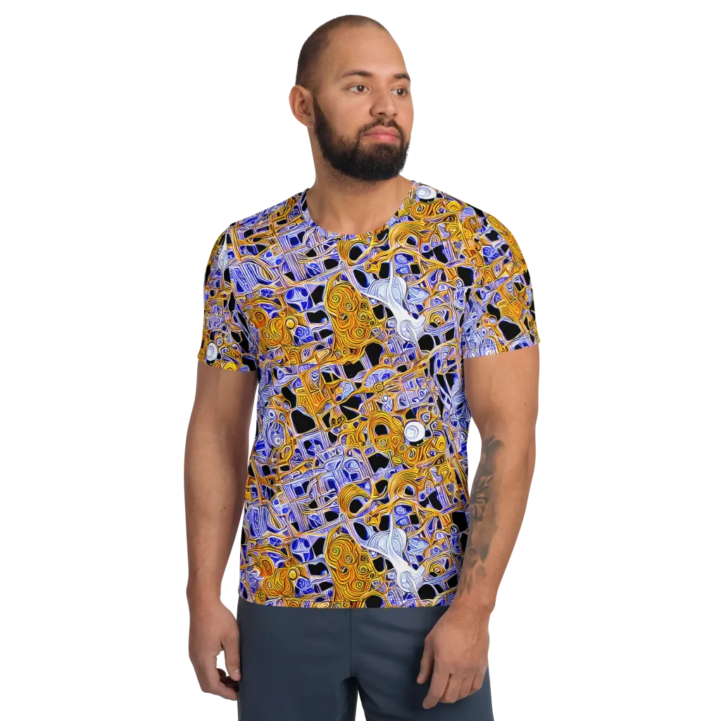 Cobalt Conflagration on Men's Athletic T-Shirt — Front