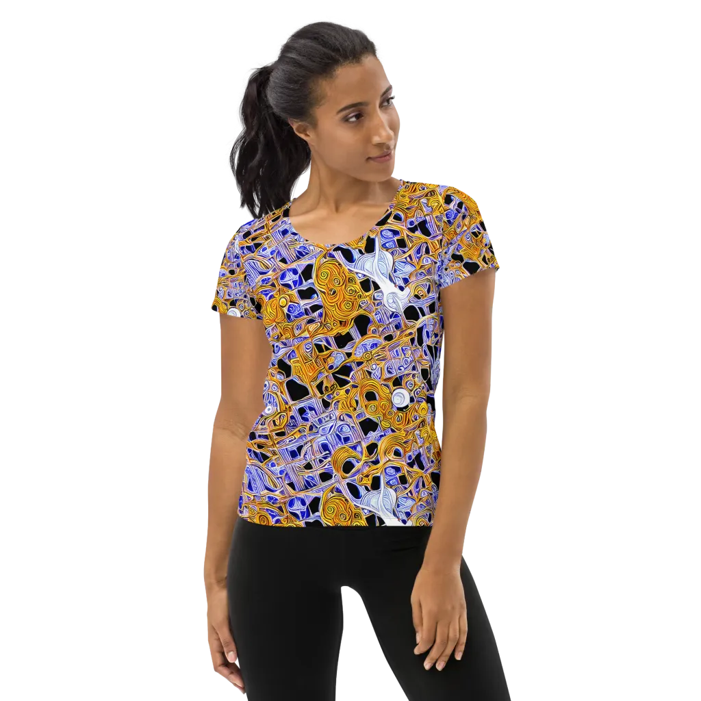 Cobalt Conflagration on Women's Athletic T-Shirt — Front
