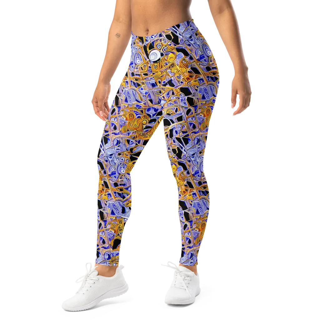 Cobalt Conflagration on Leggings — Left Front