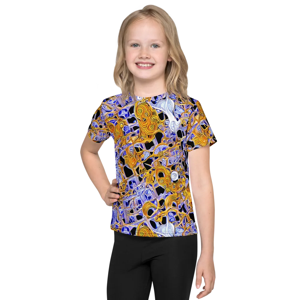 Cobalt Conflagration on Kids Crew Neck T-Shirt — Front