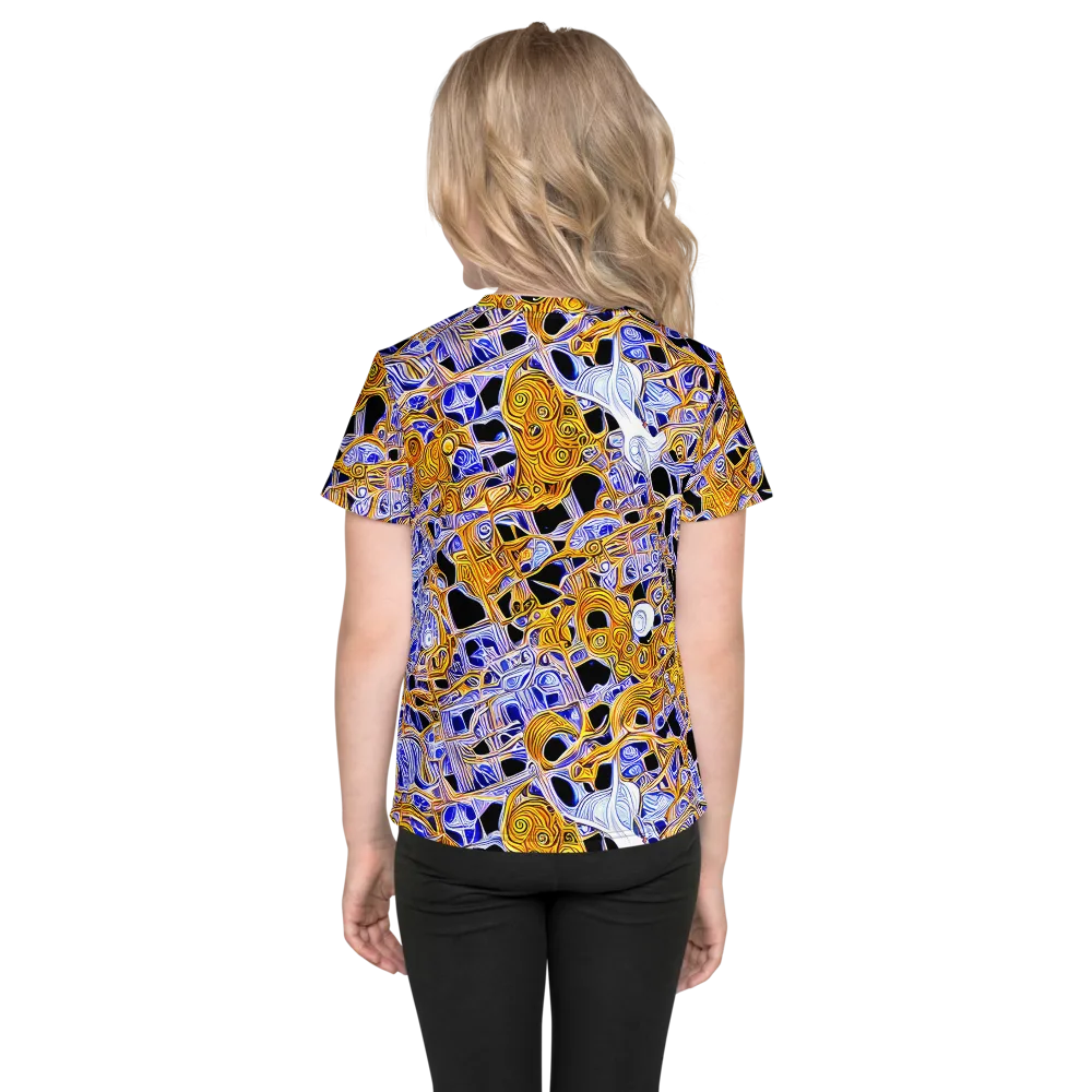 Cobalt Conflagration on Kids Crew Neck T-Shirt — Back