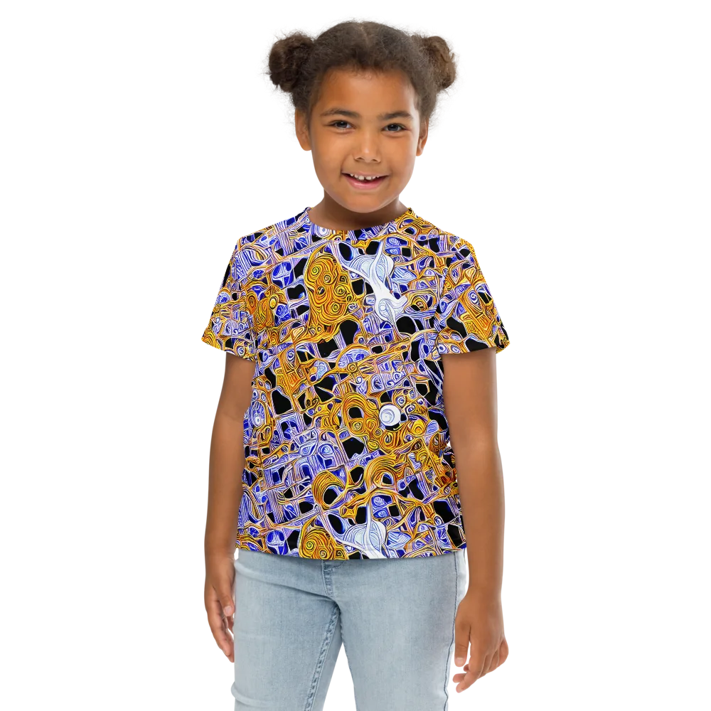 Cobalt Conflagration on Kids Crew Neck T-Shirt — Front