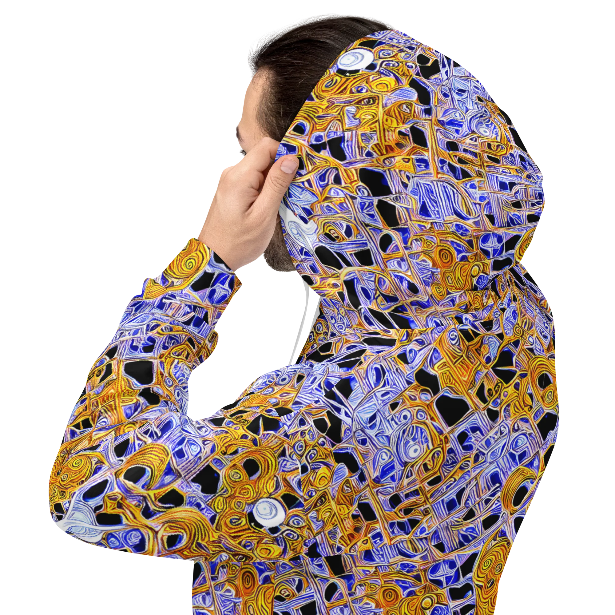 Cobalt Conflagration on Hoodie — Back