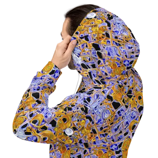 Cobalt Conflagration on a Hoodie