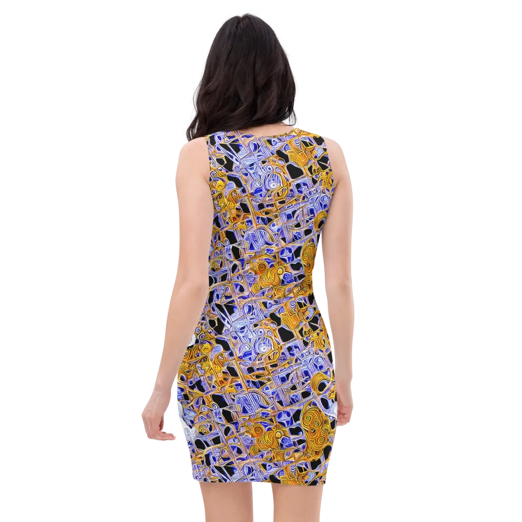 Cobalt Conflagration on Bodycon Dress — Back