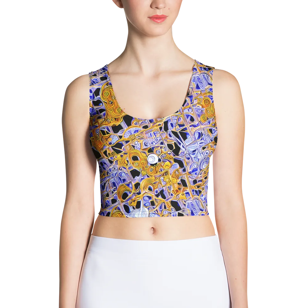 Cobalt Conflagration on Crop Top — Front