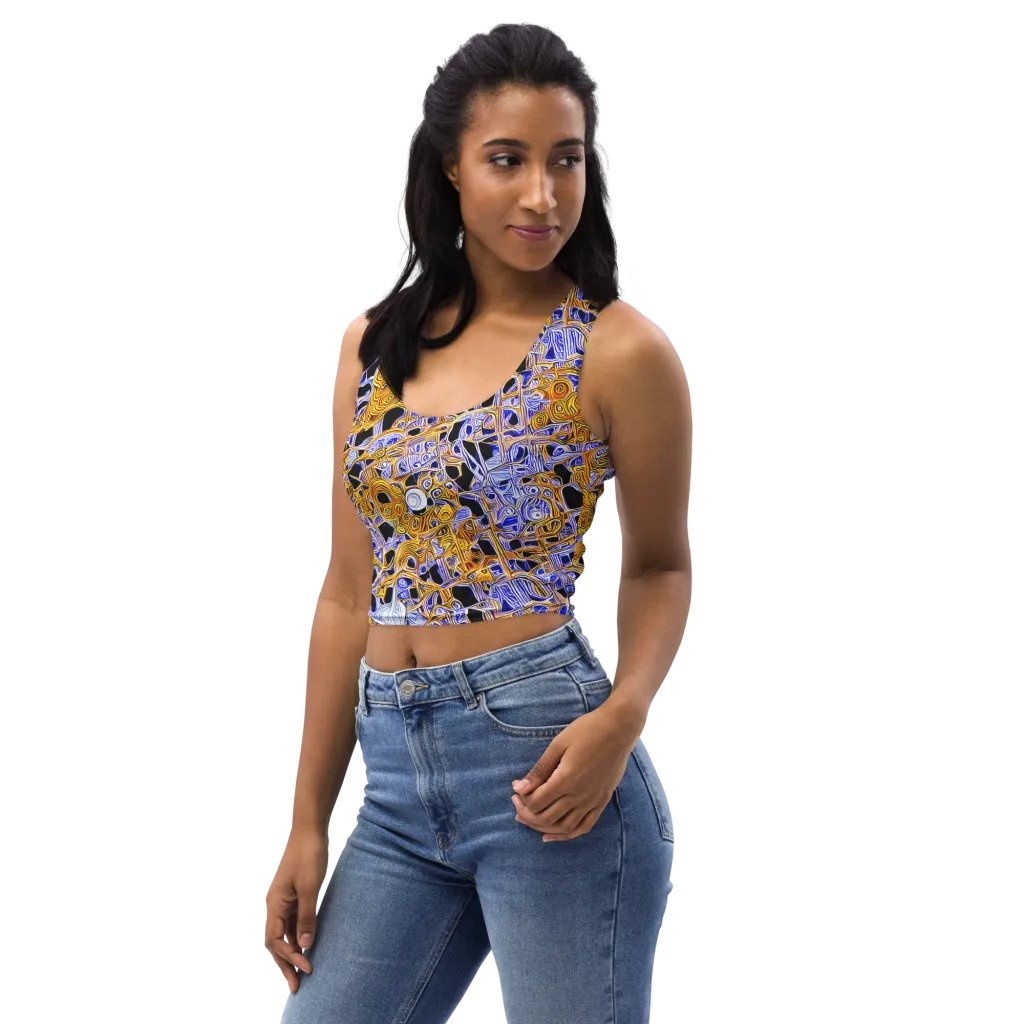Cobalt Conflagration on Crop Top — Left Front