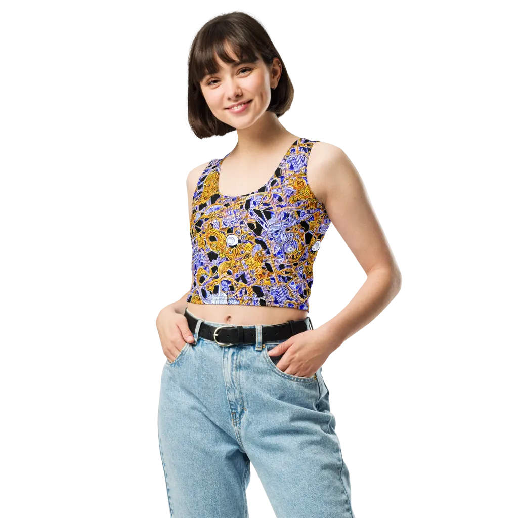 Cobalt Conflagration on Crop Top — Front