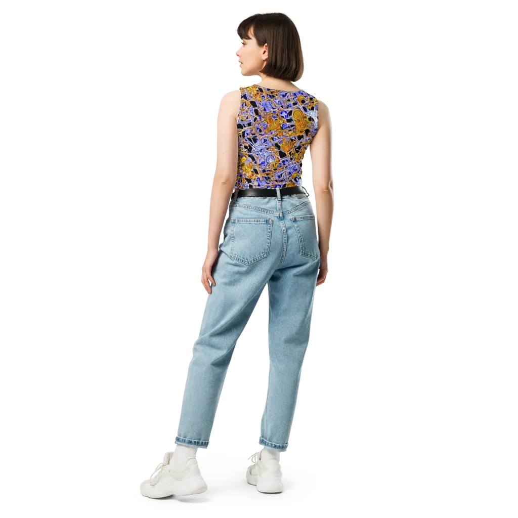 Cobalt Conflagration on Crop Top — Back