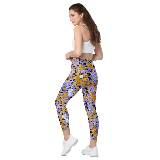 Cobalt Conflagration on a Leggings with Pockets