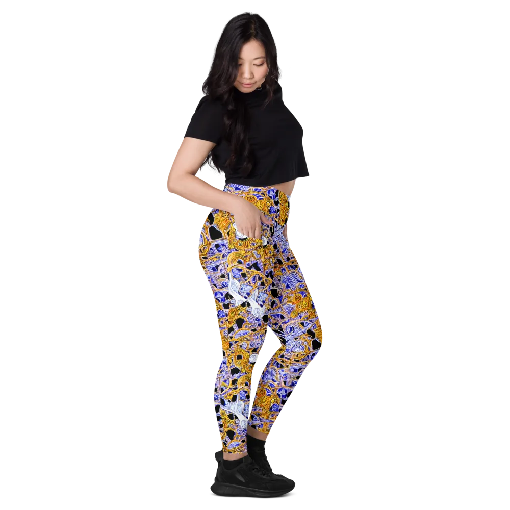 Cobalt Conflagration on Leggings with Pockets — Right
