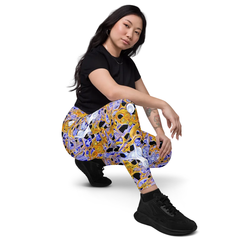 Cobalt Conflagration on Leggings with Pockets — Right Front