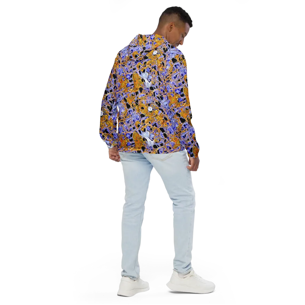 Cobalt Conflagration on Men's Windbreaker — Back