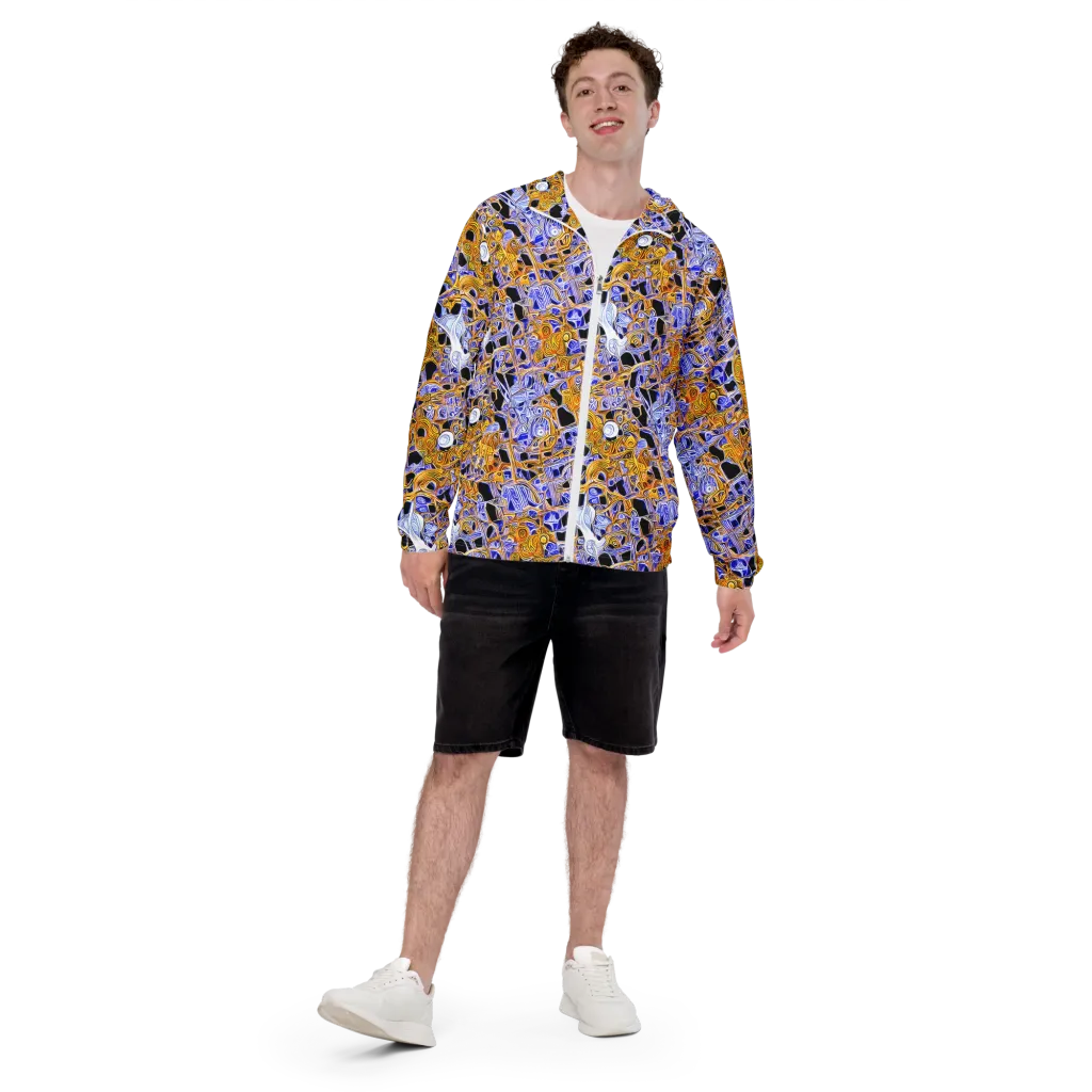 Cobalt Conflagration on Men's Windbreaker — Front