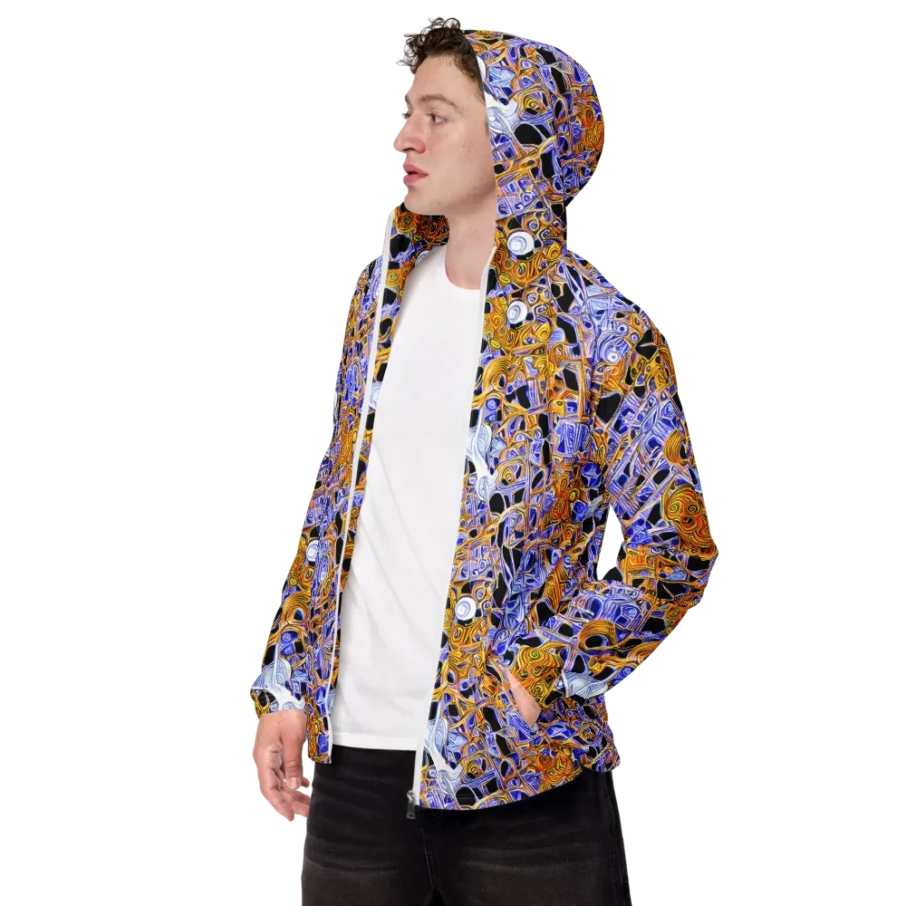 Cobalt Conflagration on Men's Windbreaker — Left Front
