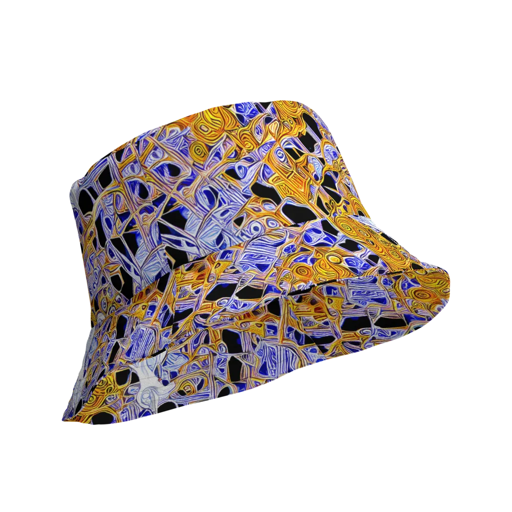 Cobalt Conflagration on Reversible Bucket Hat — Product details Outside