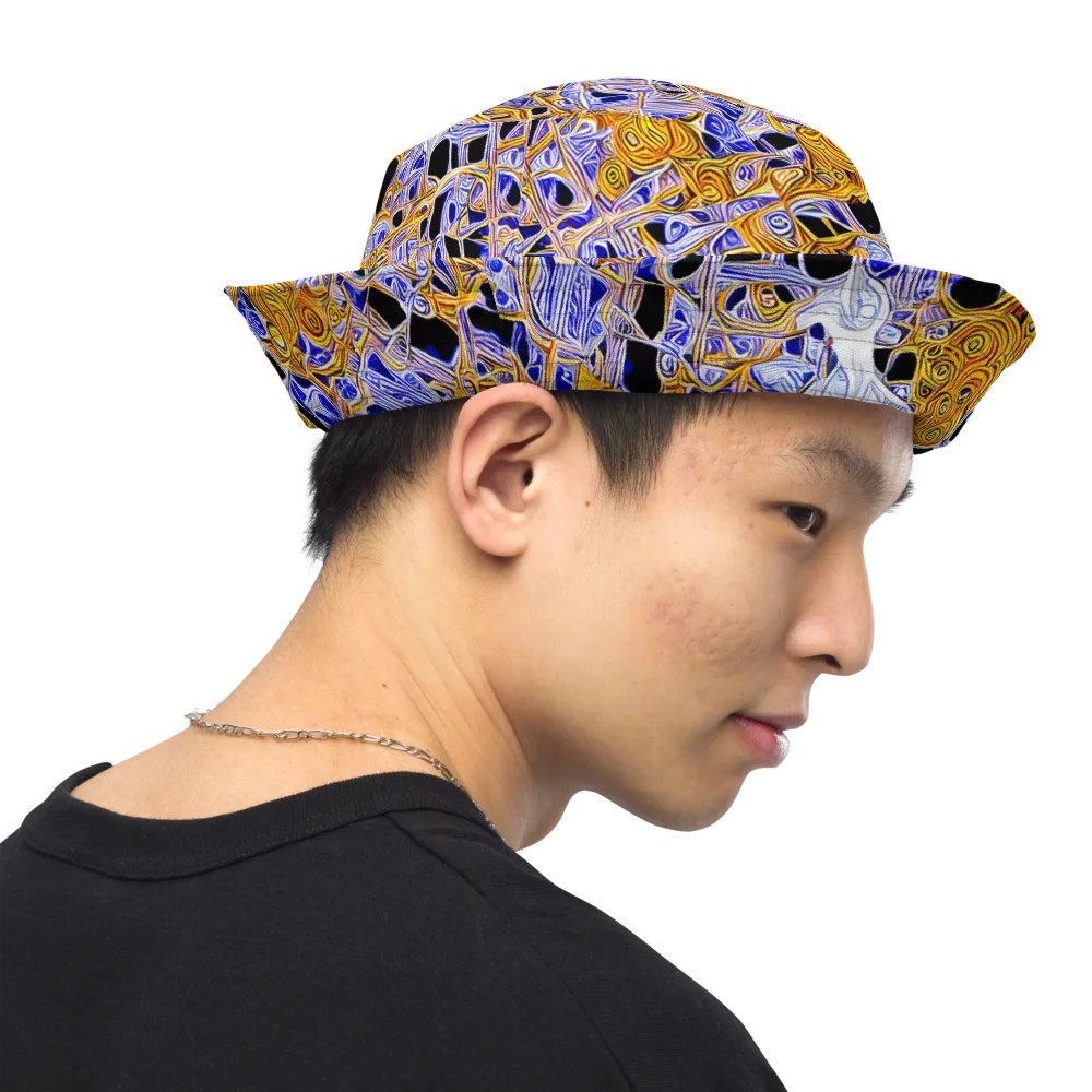 Cobalt Conflagration on Reversible Bucket Hat — Right Outside