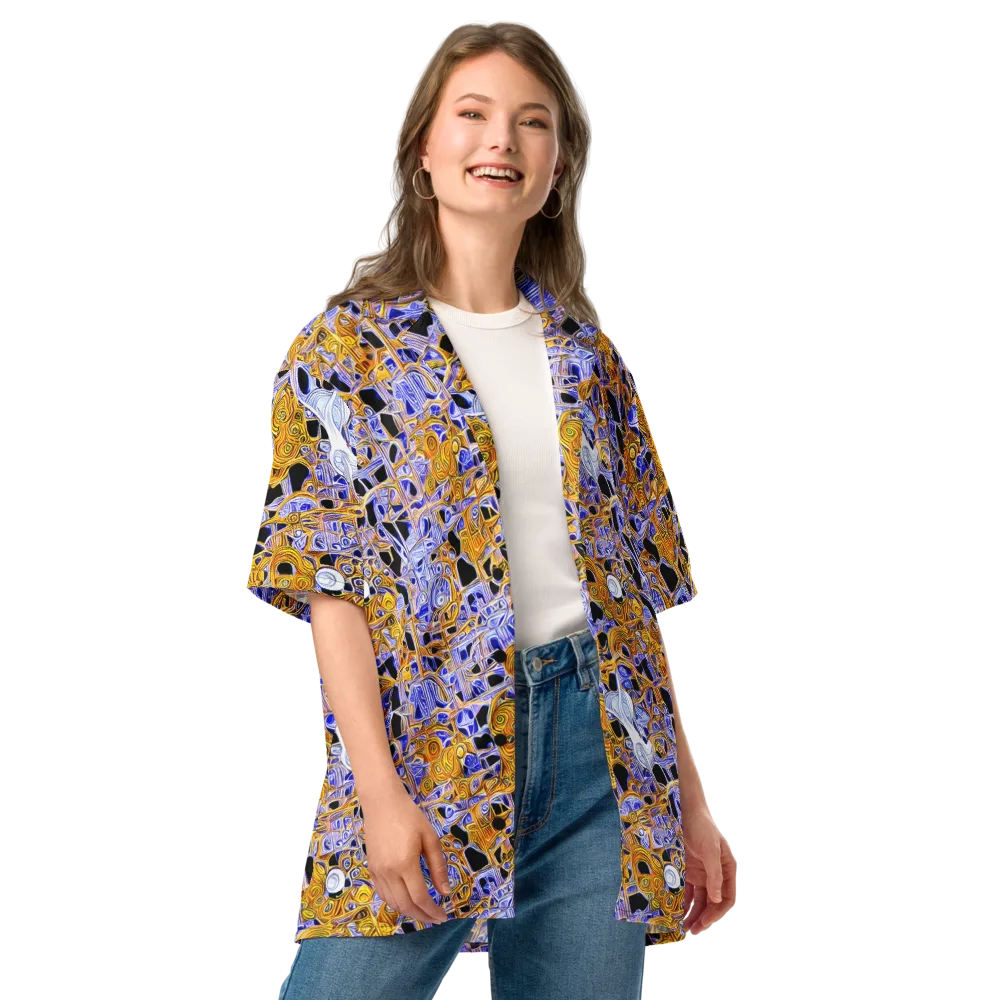 Cobalt Conflagration on Button Shirt — Front