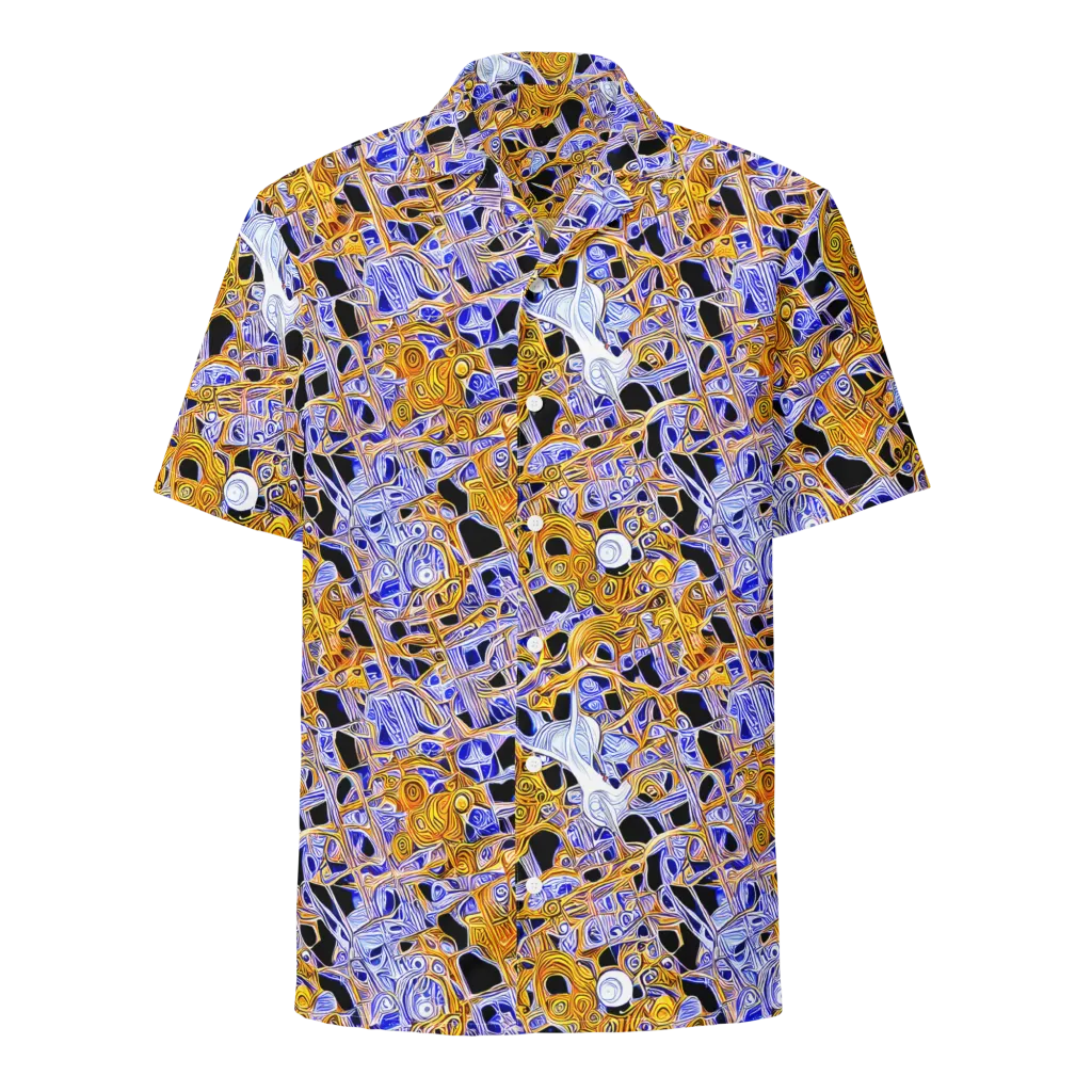 Cobalt Conflagration on Button Shirt — Front