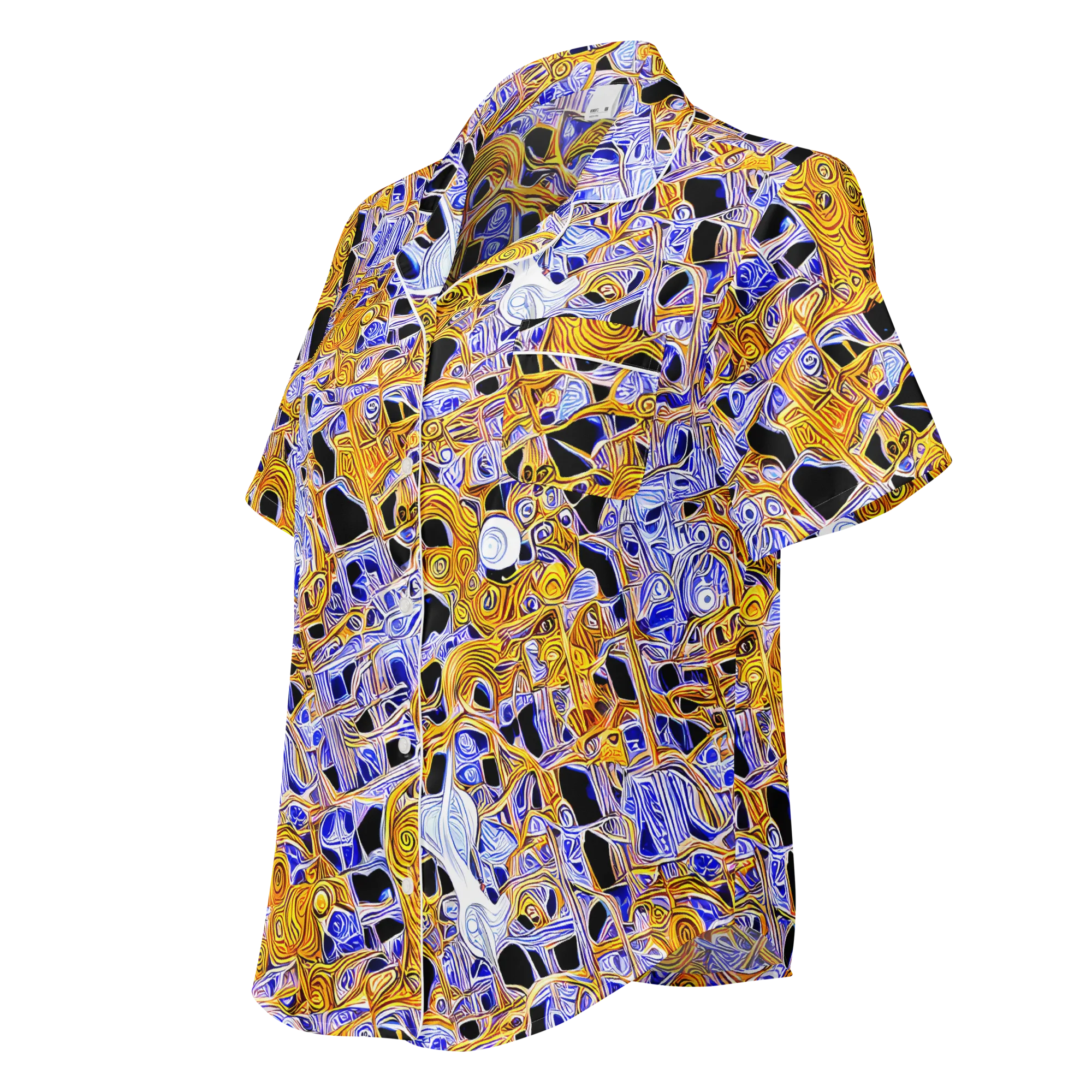 Cobalt Conflagration on Women's Short Sleeve Pajama Top — Left Front