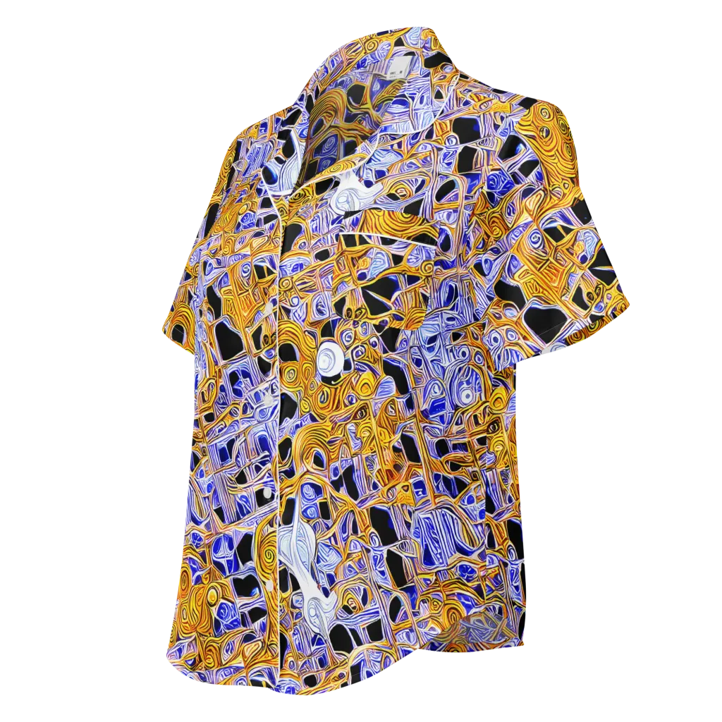 Cobalt Conflagration on Women's Short Sleeve Pajama Top — Left Front