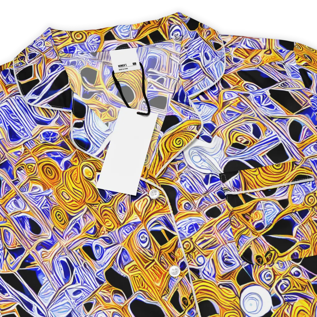 Cobalt Conflagration on Women's Short Sleeve Pajama Top — Product details