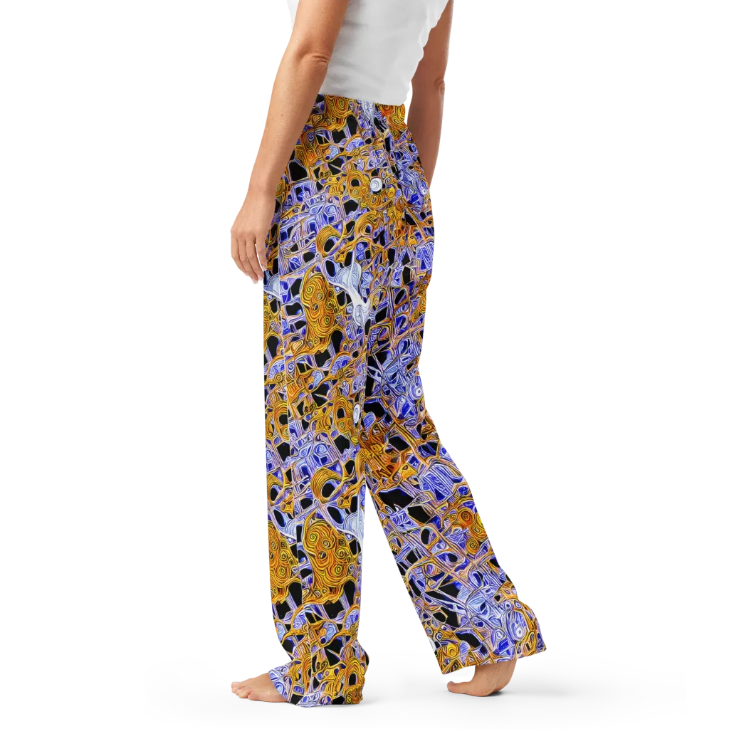 Cobalt Conflagration on Women's Pajama Pants — Left