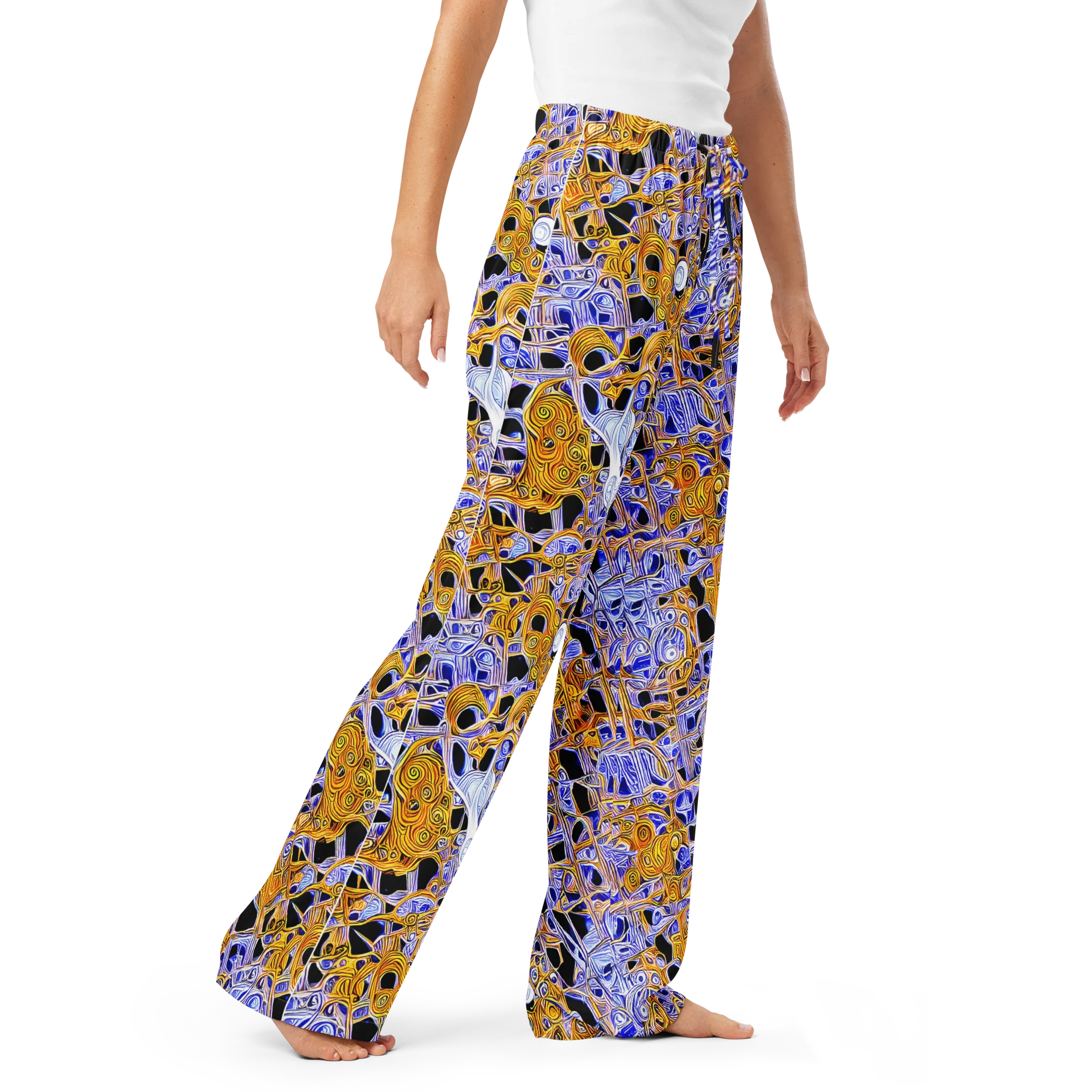 Cobalt Conflagration on Women's Pajama Pants — Right Front