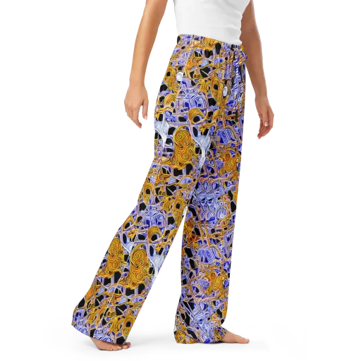 Cobalt Conflagration on a Women's Pajama Pants