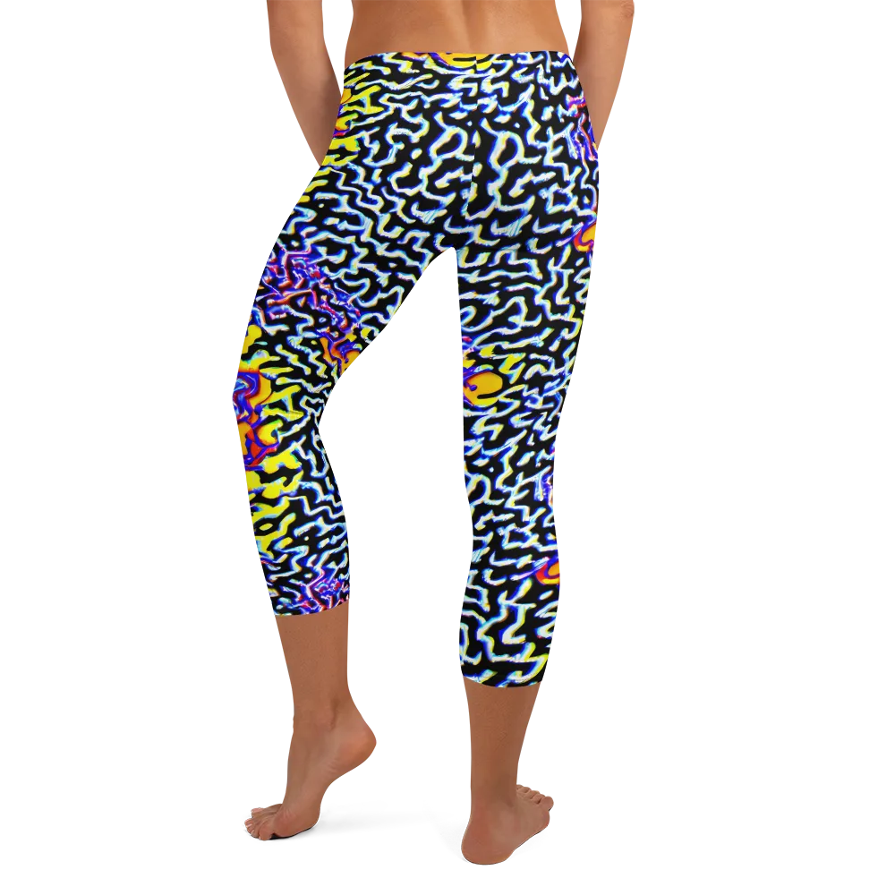 Acid Script on Capri Leggings — Back