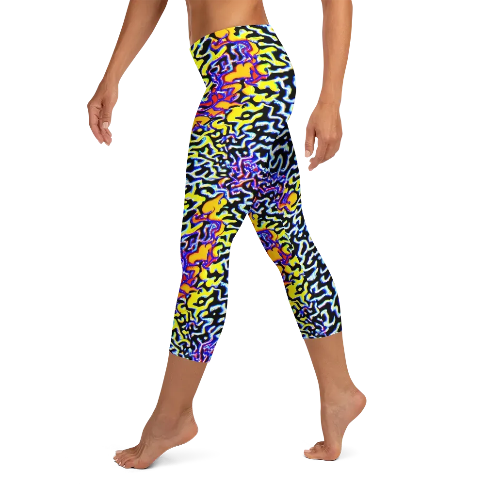 Acid Script on Capri Leggings — Left