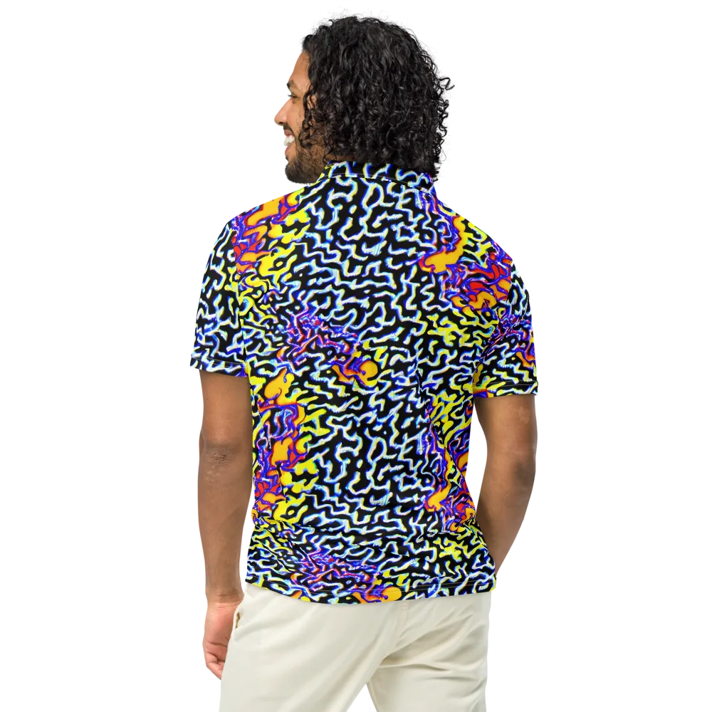 Acid Script on Men's Slim Fit Polo Shirt — Back