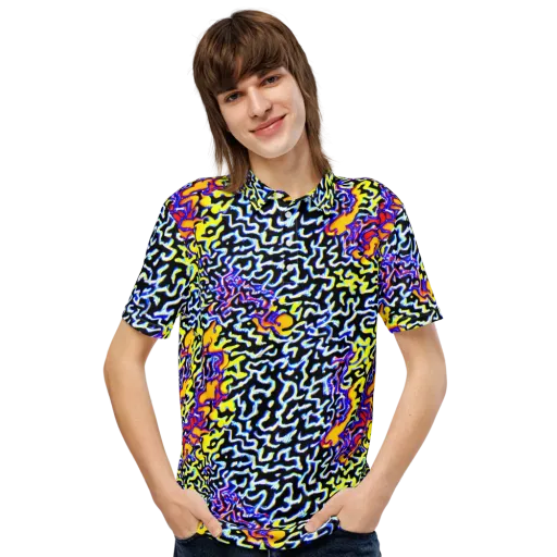 Acid Script on a Men's Slim Fit Polo Shirt