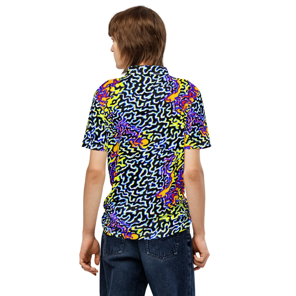 Acid Script on Men's Slim Fit Polo Shirt — Back