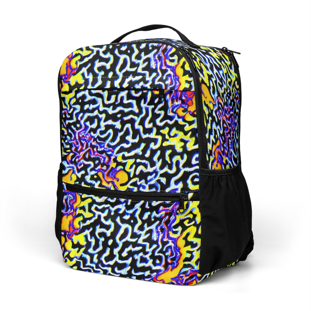 Acid Script on Utility Backpack — Left Front
