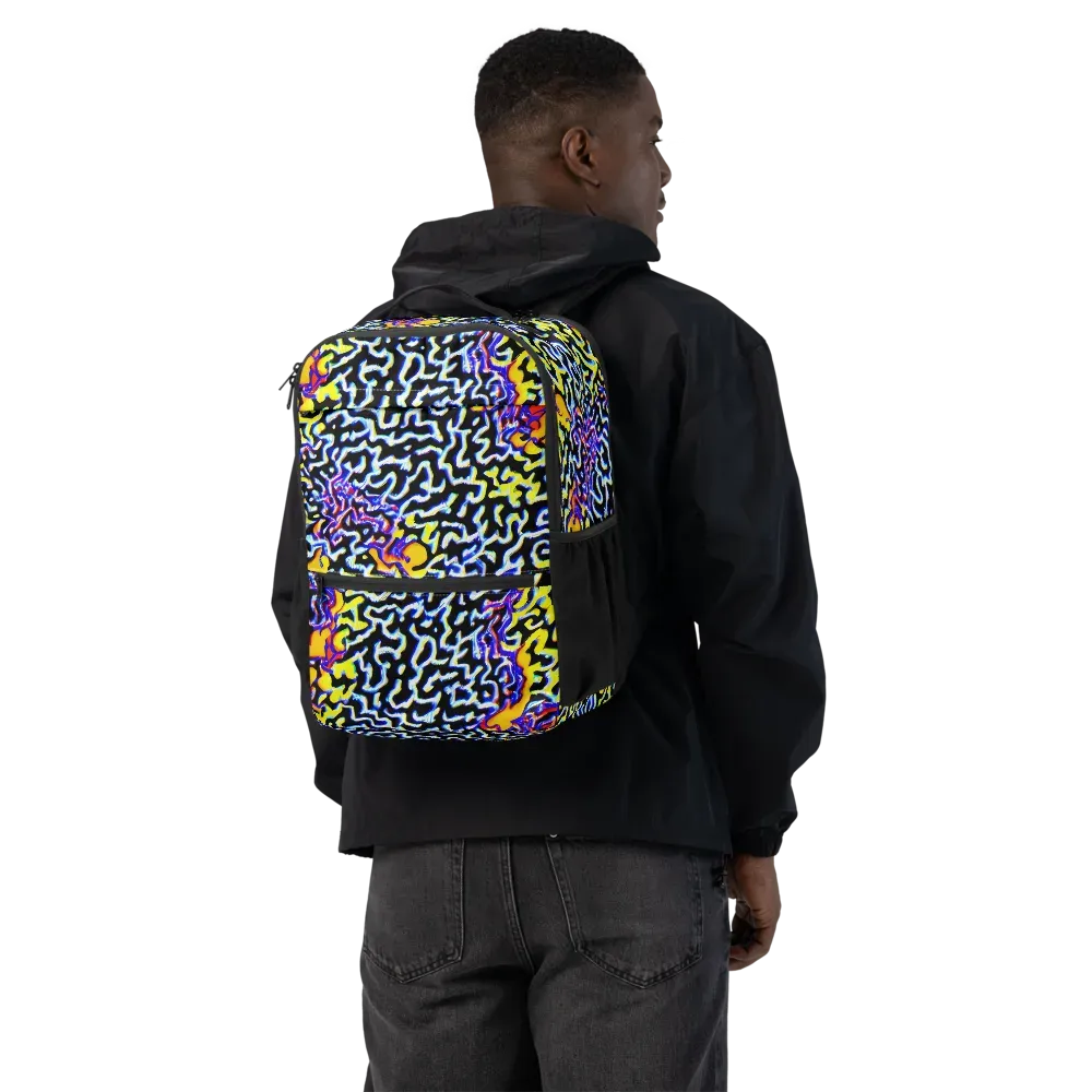 Acid Script on Utility Backpack — Back