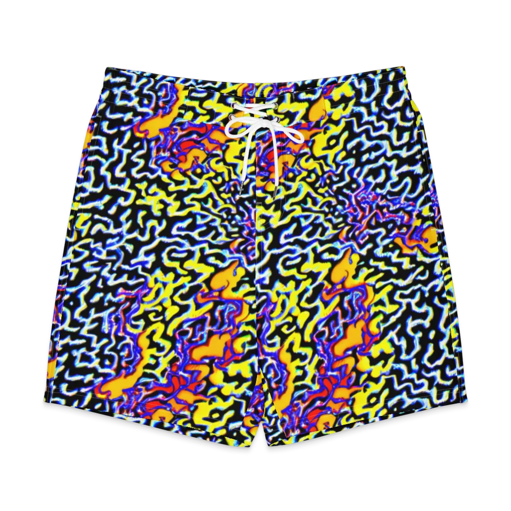 Acid Script on Men's Board Shorts — Front