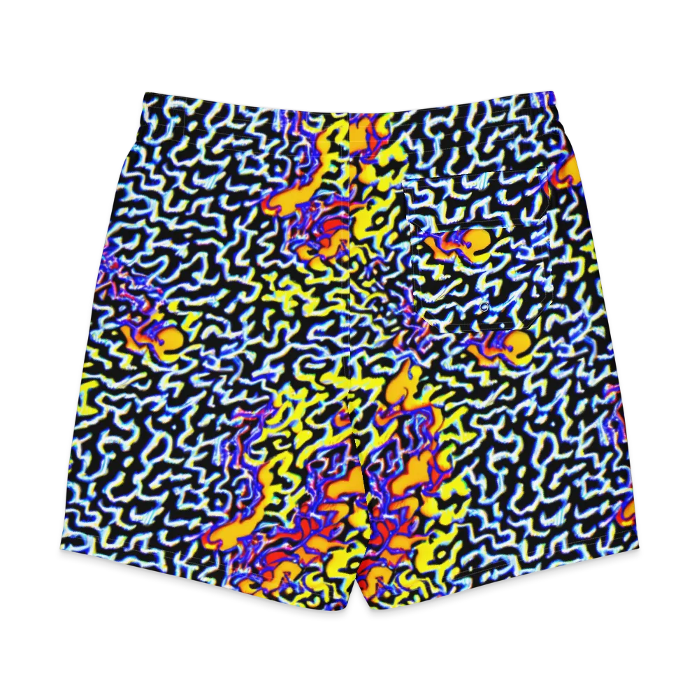 Acid Script on Men's Board Shorts — Back