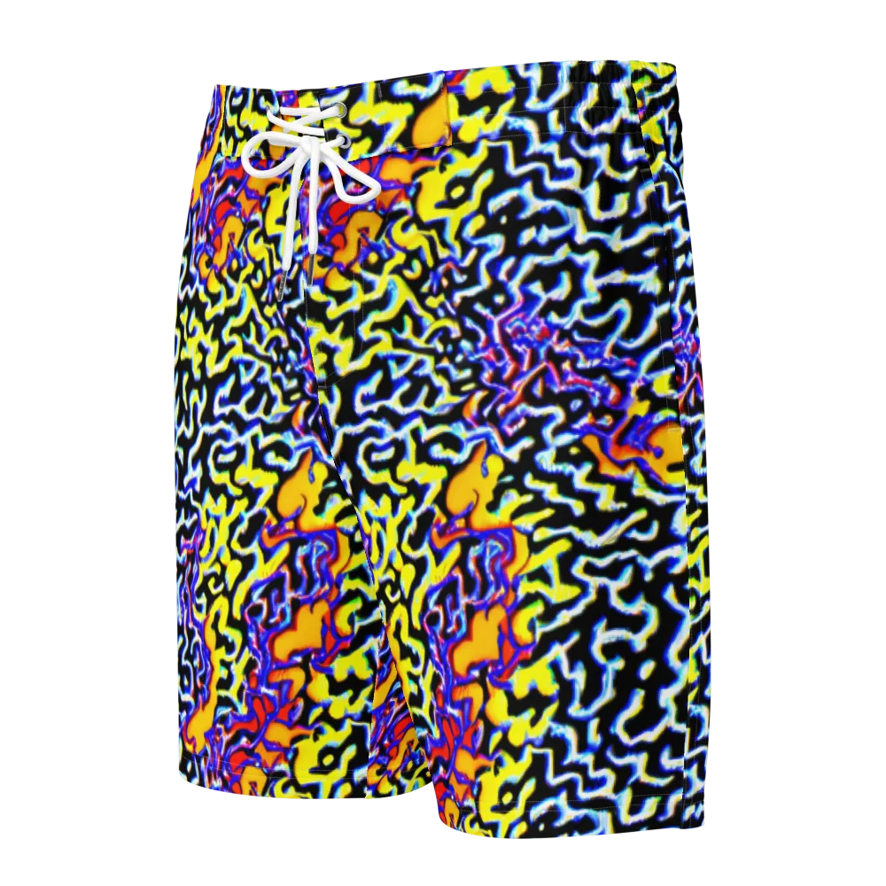 Acid Script on Men's Board Shorts — Front