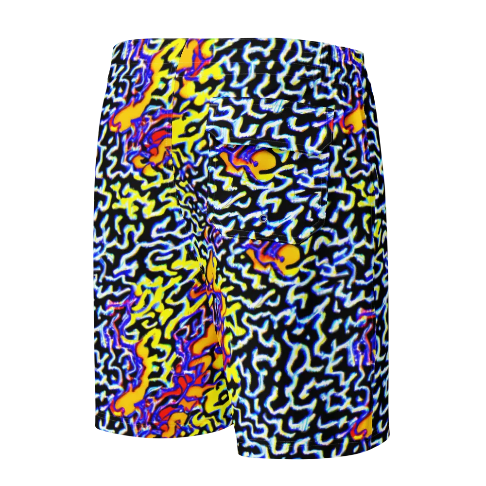 Acid Script on Men's Board Shorts — Back