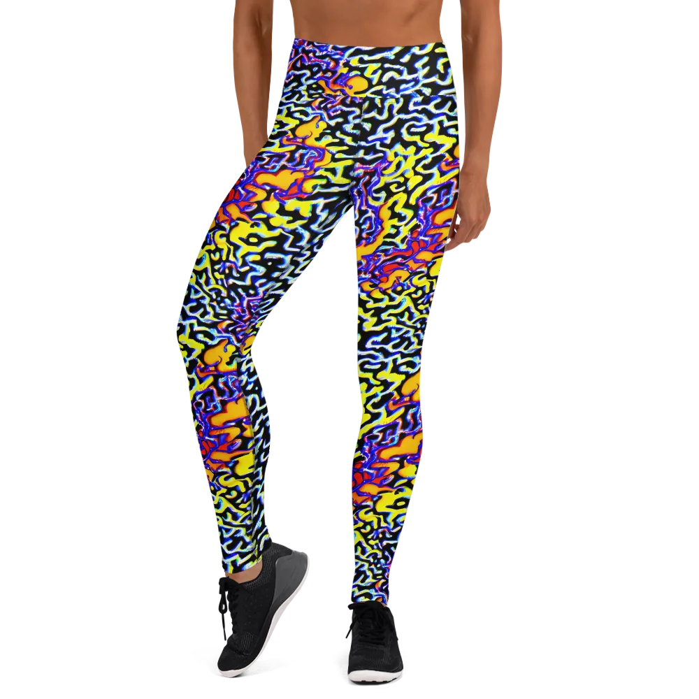Acid Script on Yoga Leggings — Front