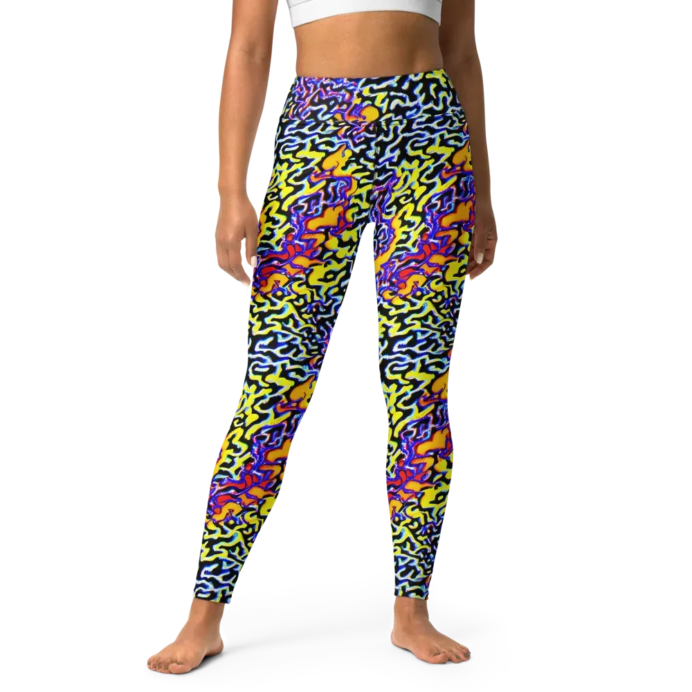 Acid Script on Yoga Leggings — Front